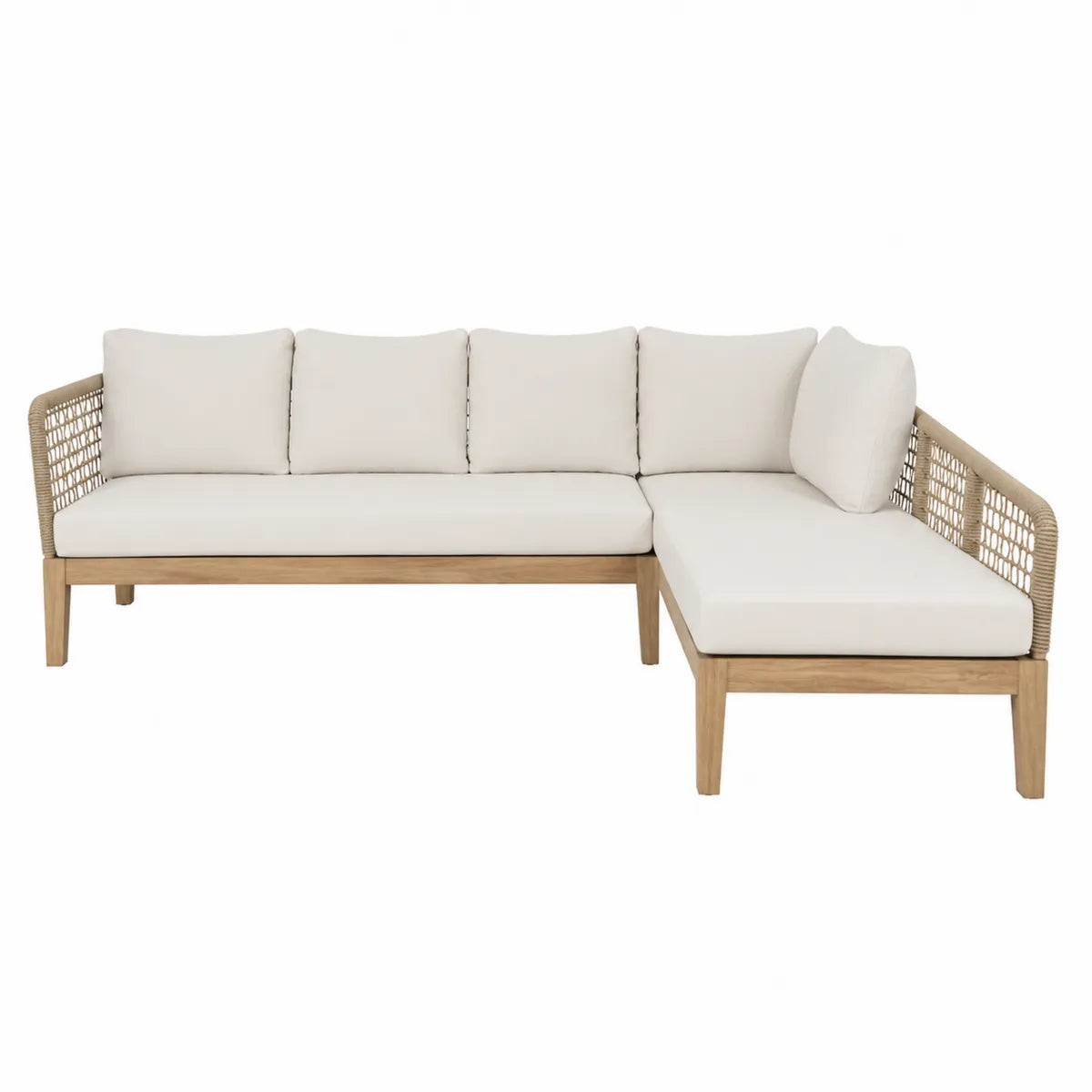 Narożnik zewnętrzny z drewna tek i tkaniny beżowy 280x210 cm