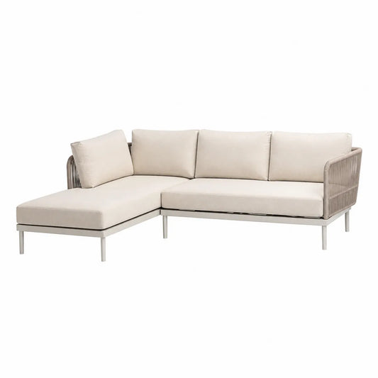 Narożnik ogrodowy aluminiowy beżowy tkanina 200 cm x 180 cm