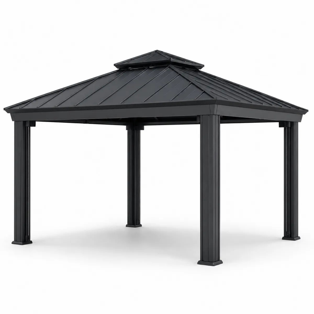 Altana ogrodowa metalowa stalowa 300x400 cm czarna